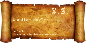 Wendler Bánk névjegykártya