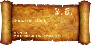 Wendler Bánk névjegykártya